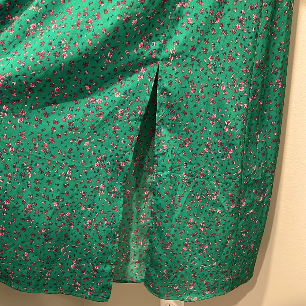 Re:named green sweetheart neckline floral dress M - Picture 6 of 7